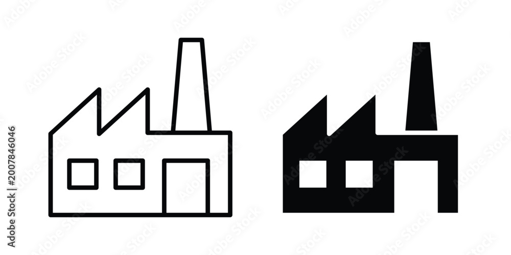 Naklejka premium Factory icon pack for web and apps design projects