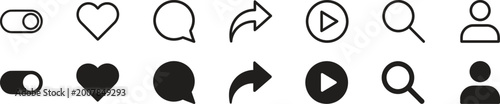 Simple social media icon set