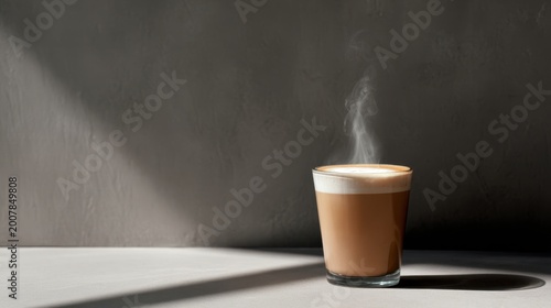 Steaming Coffee in a Glass