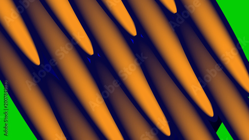 Cuadro en lienzo Abstract digital with diagonal orange bands separated by dark blue shadows on a