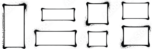 Fotografie Set of black spray paint effect rectangular frames