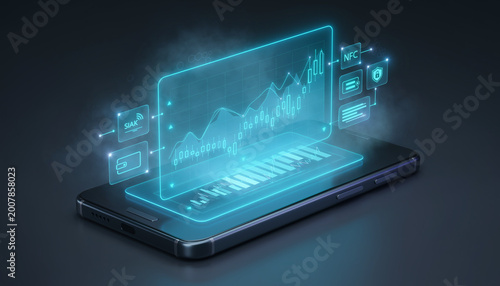 Mobile financial data analysis and trading platform with stock market charts