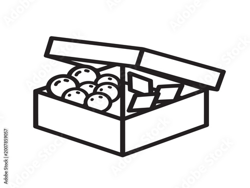 indian sweets gift box with ladoo and barfi flat design vector illustration