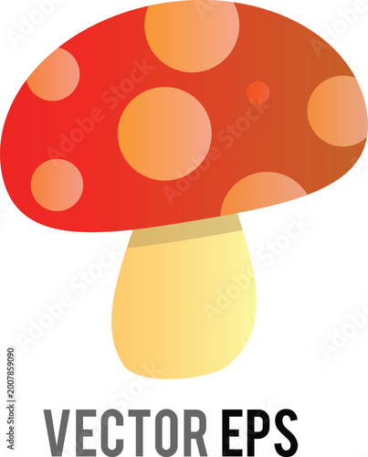 Stylized red mushroom icon with white spots, a whimsical forest element