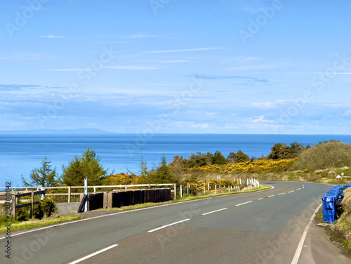 The mountain road leading to Ramsey on the Isle of Man forms part of the course for the world famous Isle of Man TT motorbike road races
