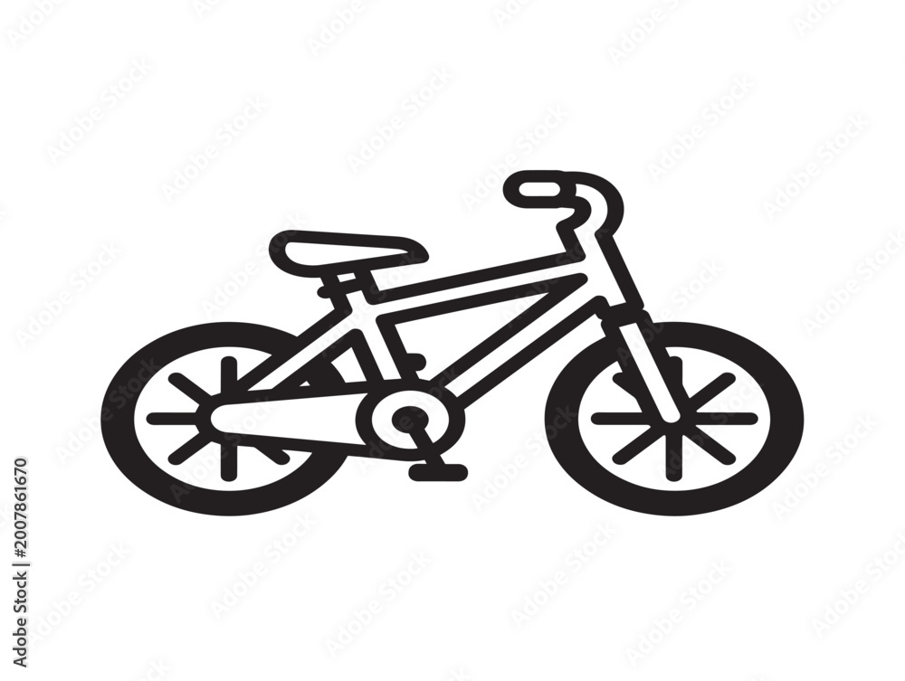 Fototapeta premium childrens bicycle flat design vector illustration isolated on white background