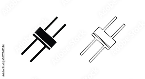 Canvastavla Two versions of a swastika symbol solid black and line art representation