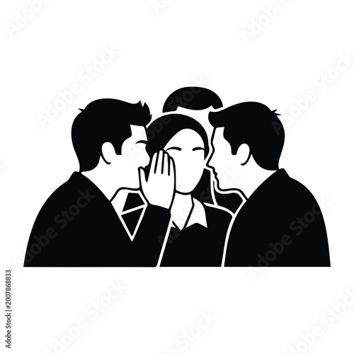 Картината върху платно People whispering secrets, gossip, rumors, conspiracy, betrayal, business, social interaction