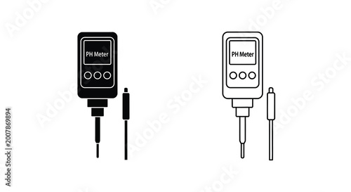 Foto Two digital conductivity meters with probes for water quality testing