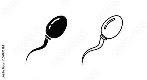 Sperm cells illustration black and white depiction of human reproductive cells
