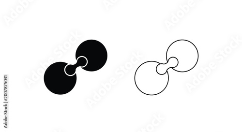 Two interlocking circles a black and white minimalist design