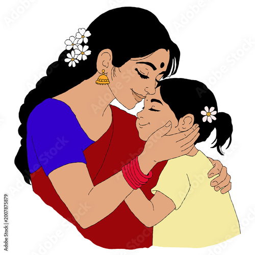 Mother embracing her child