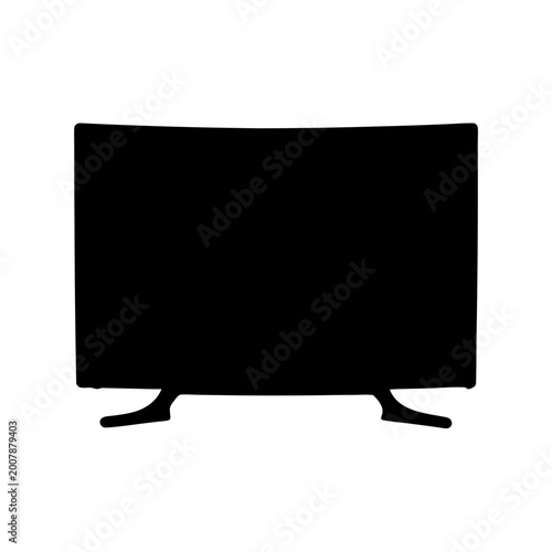 modern flat screen tv turned off on stand vector illustration