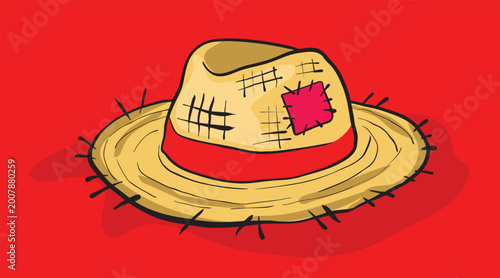 Straw hat representing brazilian festa junina celebration
