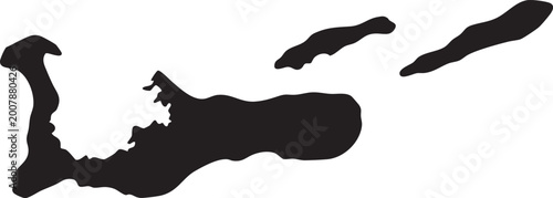 Obraz na plátně Cayman Islands map silhouette simple black vector shape for travel and geography