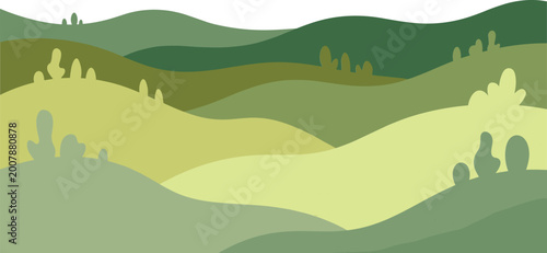Photos Abstract green rolling hills landscape background