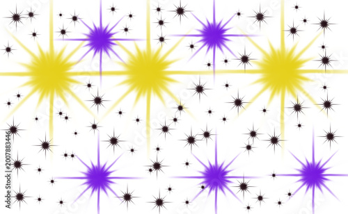 Abstract cosmic explosion with bright stars and glows