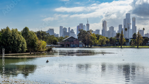 Melbourne skyline from Albert lake park