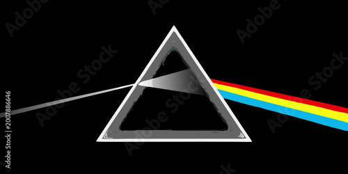 dark side of the moon prism illustration with light spectrum
