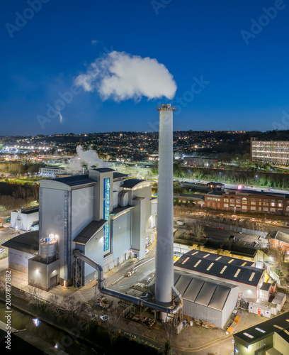 Canvas Print Sheffield Energy Recovery Facility ERF Sheffield  Waste To Energy Plant and Industrial Infrastructure in England UK