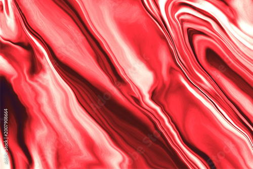 Vibrant Red Abstract Liquid Swirls with Dynamic Flowing Curves