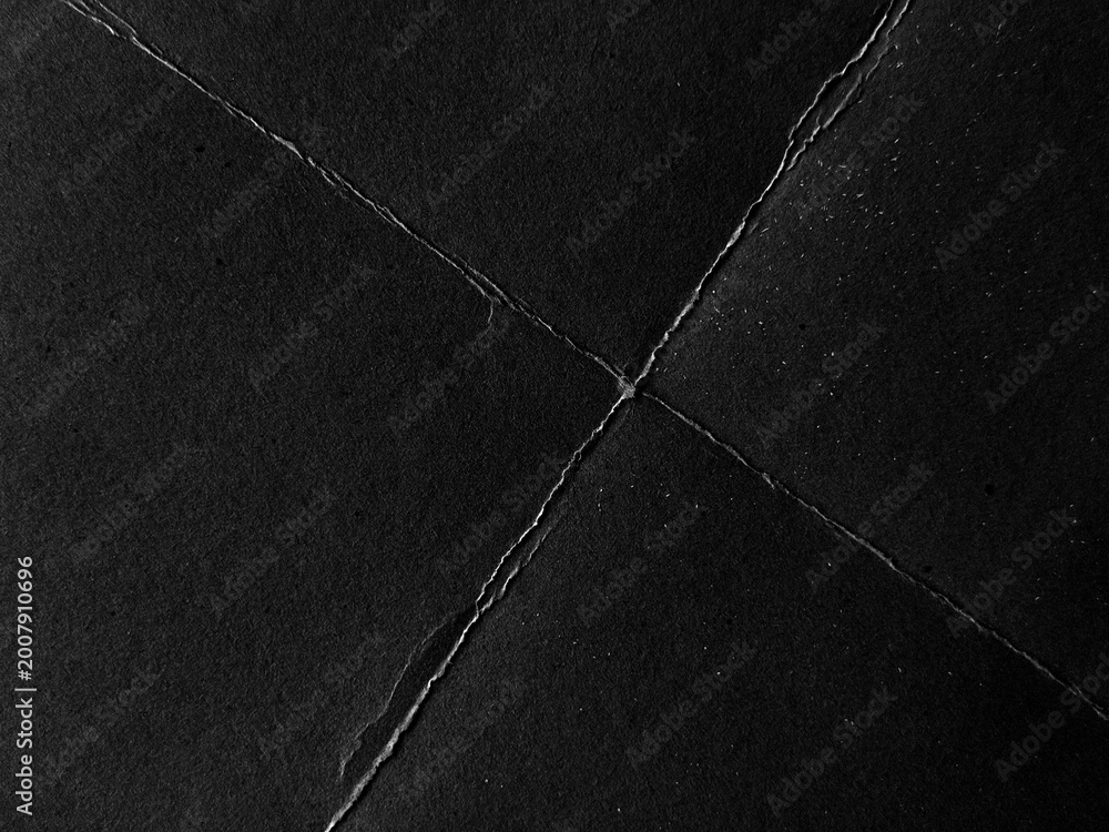 Fototapeta premium Folded Crumpled Black Paper Cardboard Texture