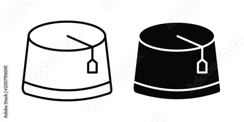 Obraz na płótnie Fez hat icon set. Vector eps10