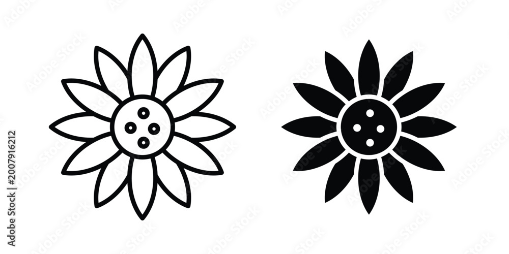 Fototapeta premium Flower icon set. Vector eps10