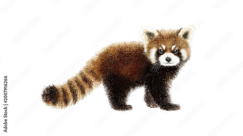 Fototapeta premium Red Fox Sitting on White Background