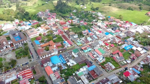 Aerial View of Zipacon Town in Cundinamarca Colombia