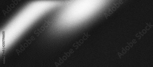 Tableau sur toile Black and white grainy gradient background noise texture blurred dark header backdrop