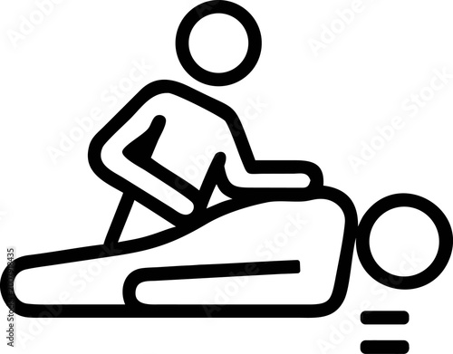 Physical therapy massage icon line airt vector an white background .jpg