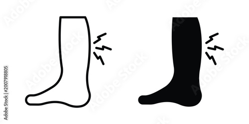 Fotografie Shin pain icon set. Vector eps10