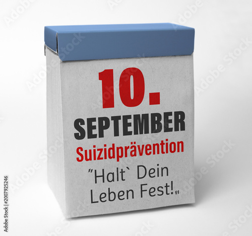 Kalenderblatt, Aktionstag; Suizidprävention am 10. September
