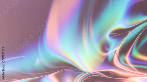 Fotografía Holographic texture with neon and pastel gradient colors