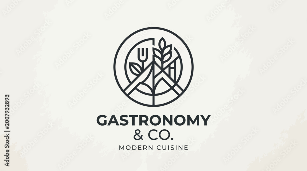 Fototapeta premium Modern cuisine restaurant logo design.