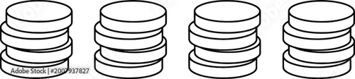stacked coins growing taller isolated flat design vector illustration