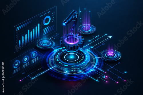 AI Automation and Data Analytics Dashboard with Robotic Process System