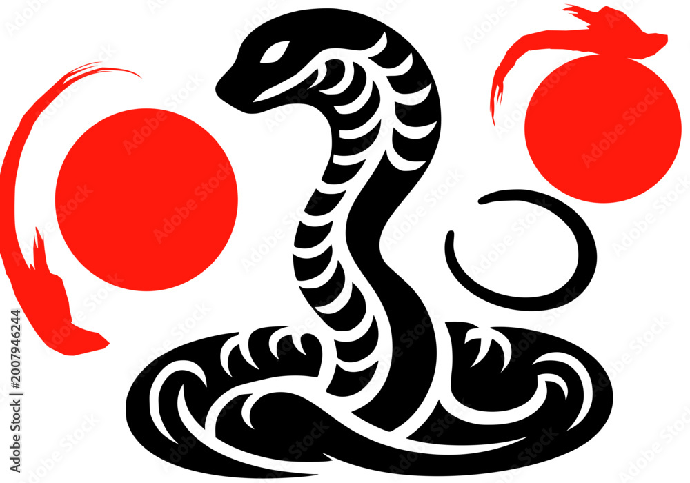 Fototapeta premium snake tattoo vector illustration