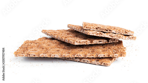Fotografie Rye crispbread isolated on a white background.