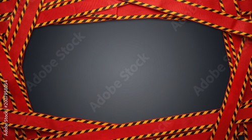 red and yellow rope border on black background