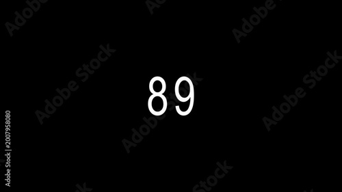 Animated Digital Counter Increasing from 0 to 90