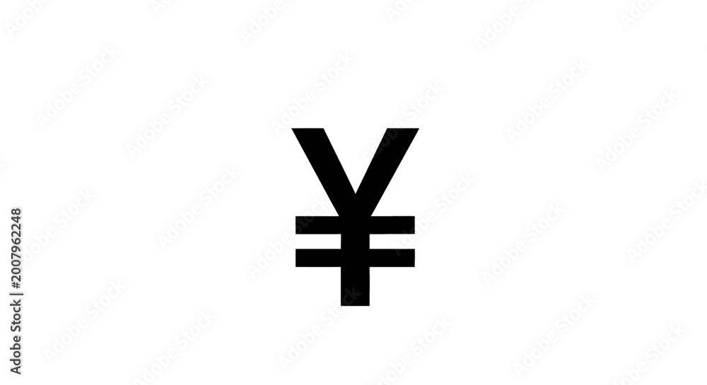 Obraz premium Prominent black Yen and Yuan currency symbol, representing global financial transactions, economic value, and international commerce, ideal for business graphics and modern monetary concept designs