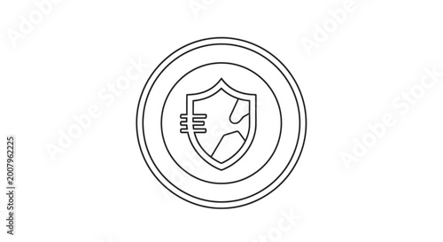 Security icon with shield and euro symbol, representing financial protection and safety online and offline