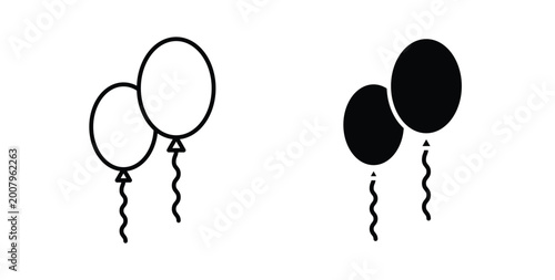 Cuadro en lienzo Balloons icon graphic designs pack. thin line icon set.