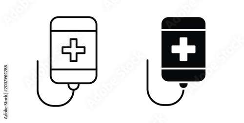 Cuadro en lienzo Chemotherapy icon graphic designs pack. thin line icon set.