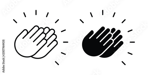Obraz na plátne Clap icon graphic designs pack. thin line icon set.