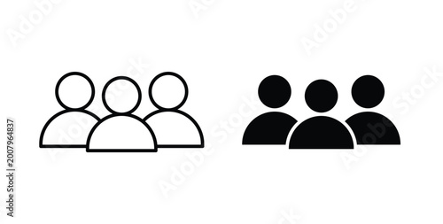 Community icon graphic designs pack. thin line icon set.