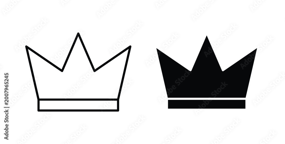 Fototapeta premium Crown icon graphic designs pack. thin line icon set.