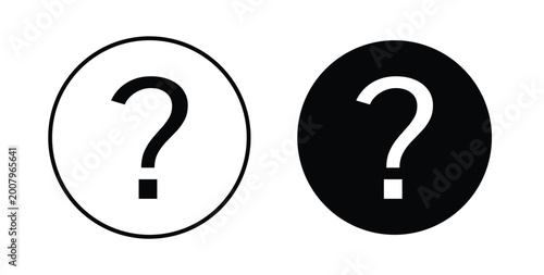 Tableau sur toile Doubts button icon graphic designs pack. thin line icon set.